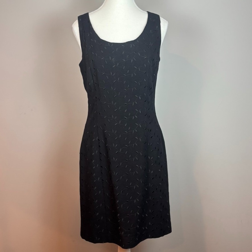 Vintage The Limited 90's Womens Leaf Embossed Little Black Dress sz S whimsigoth